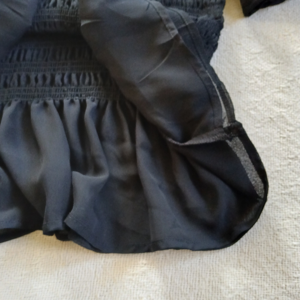 torrid ♡ peplum chiffon smocked top 10 black whimsygoth - Picture 6 of 9